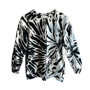 ZARA Tie Dye Sweatshirt Black Blue White Size Medium